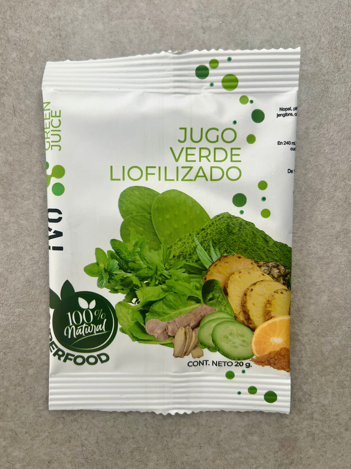 IVO Jugo Verde Liofilizado 100% Natural - Caja con 30 sobres