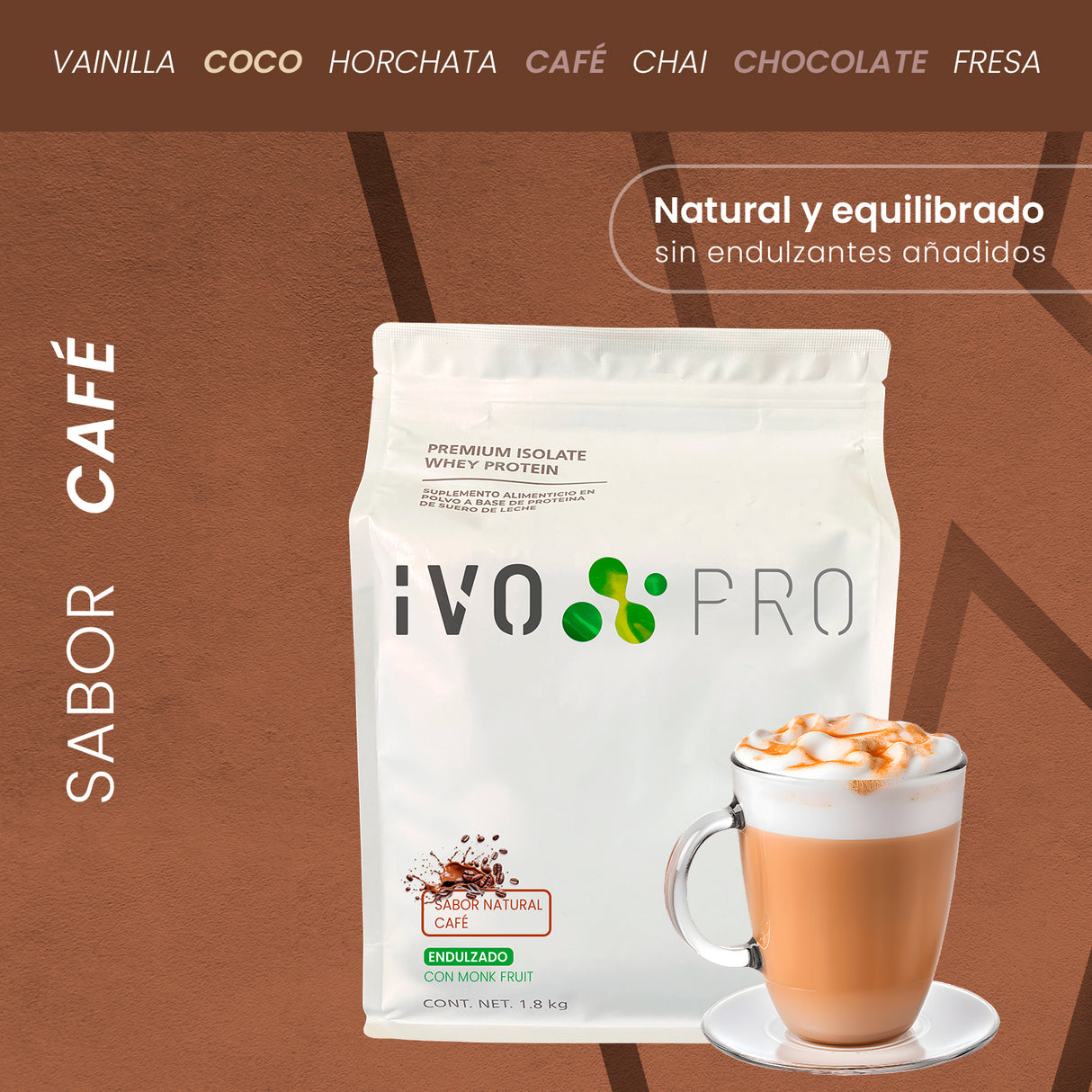 Proteína IVO PRO Café 1.8kg | 60 porciones