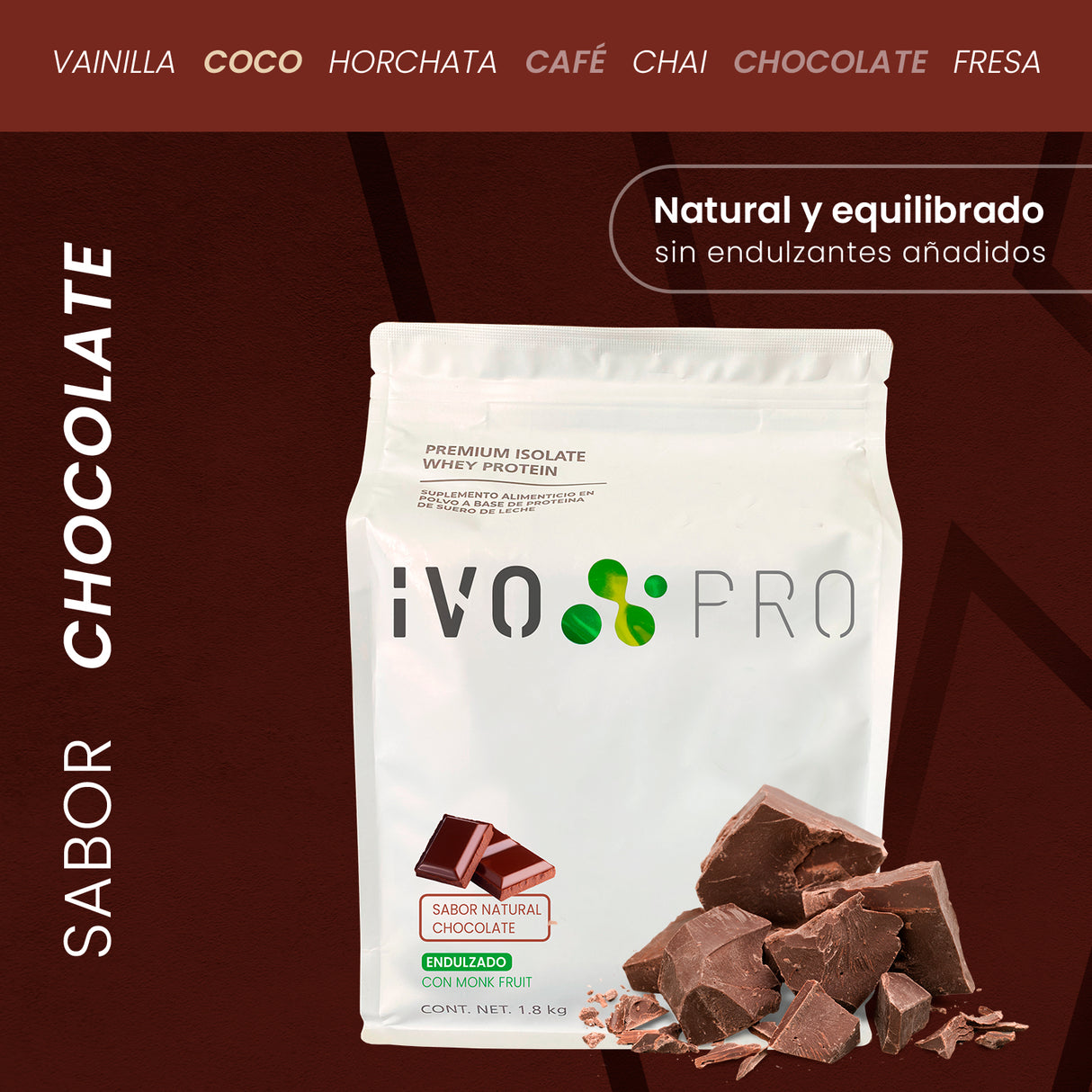 Proteína IVO PRO Chocolate 1.8kg | 60 porciones