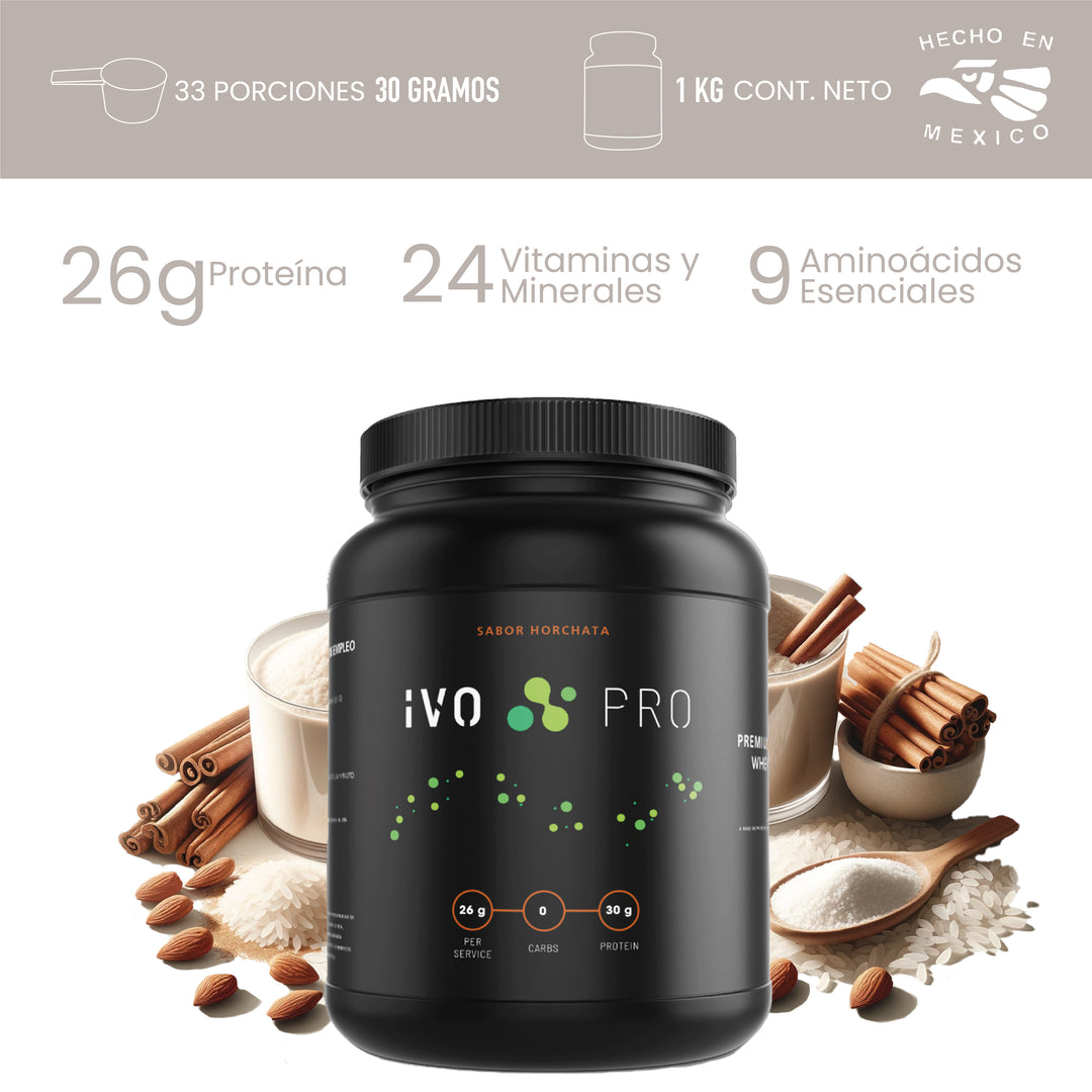 IVO PRO Proteína Premium Sabor Horchata de Suero de Leche | 26g Proteína | 0g Carbs | Libre Lactosa | 33 Porciones