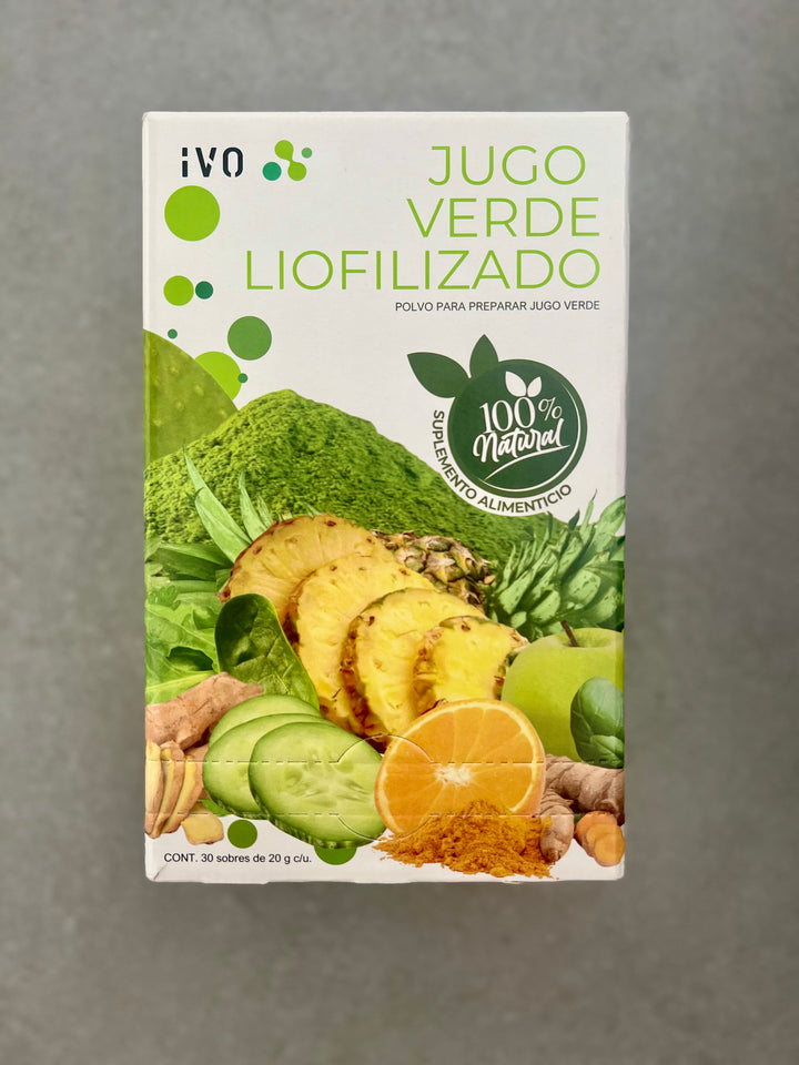 IVO Jugo Verde Liofilizado 100% Natural - Caja con 30 sobres