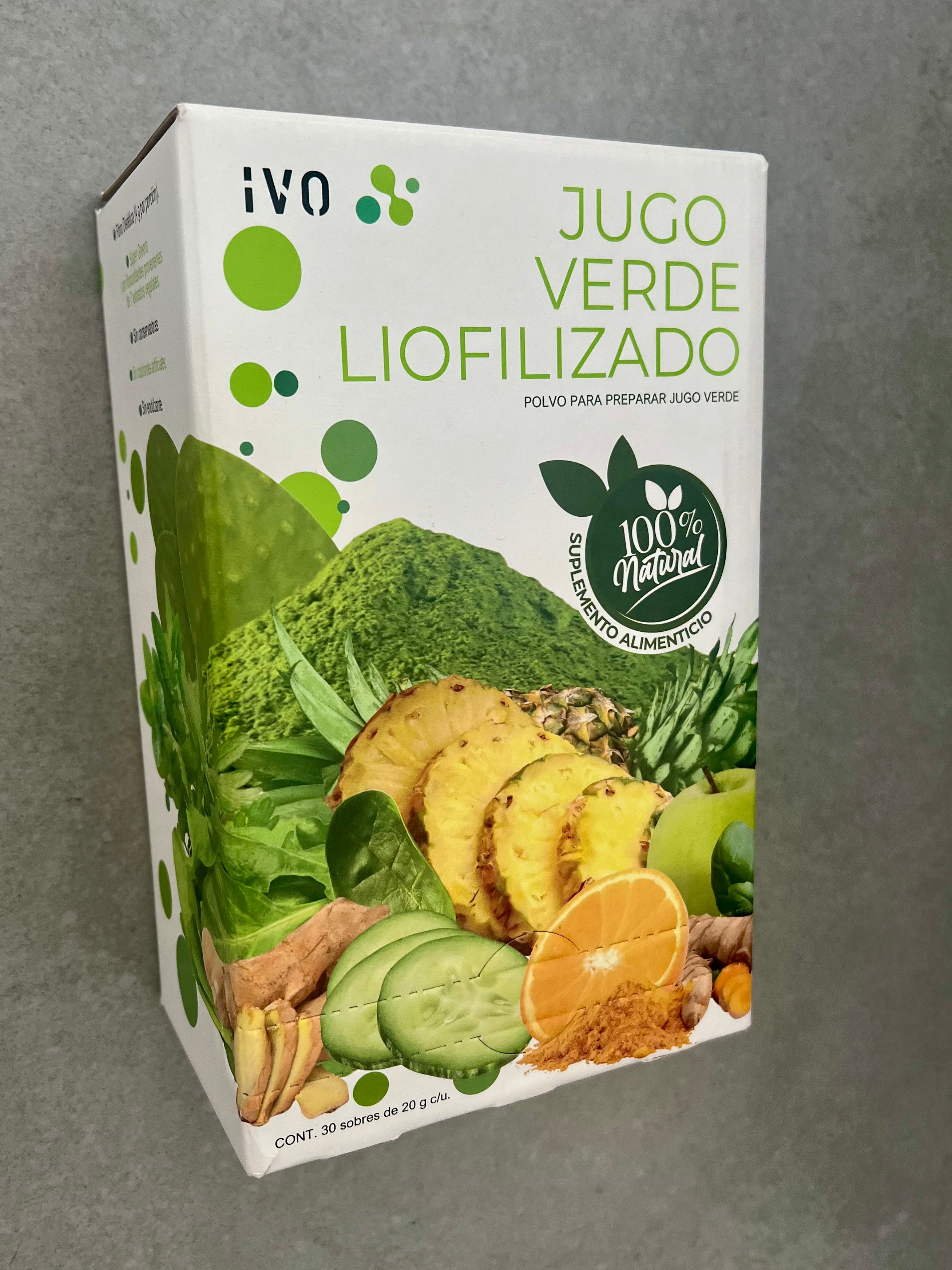 IVO Jugo Verde Liofilizado 100% Natural Caja con 30 sobres – IVO PRO