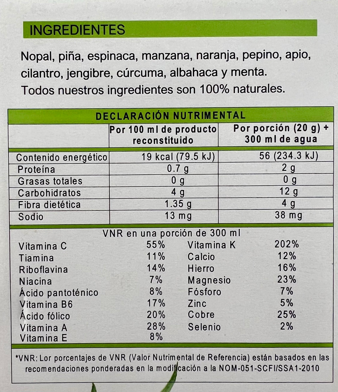 IVO Jugo Verde Liofilizado 100% Natural - Caja con 30 sobres