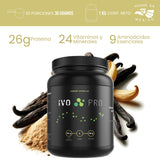 IVO PRO Proteína Premium Sabor Vainilla de Suero de Leche | 26g Proteína | 0g Carbs | Libre Lactosa | 33 Porciones