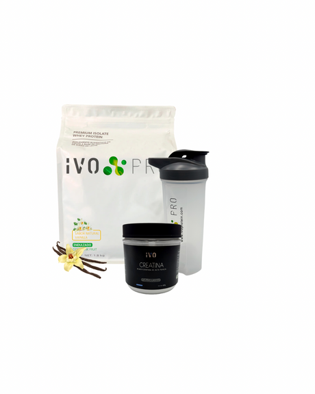 Combo Verano IVO: Creatina + Proteína 1.8kg con Shaker GRATIS